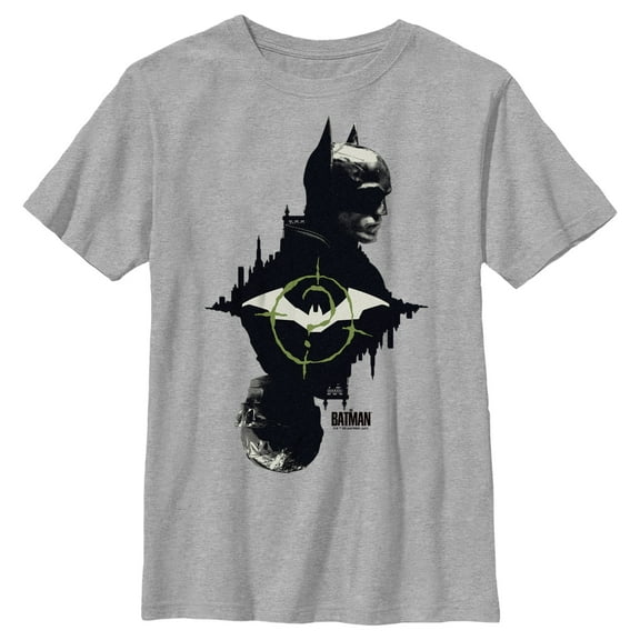 Boy's The Batman Mirror Riddler Skyline  Graphic Tee Athletic Heather Medium