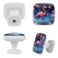 thumbnail image 2 of 12 Pack Square Kitchen Cabinet Knobs, Starry Flamingos Drawer Pulls, Cabinet Handles for Cupboard, Dresser, Modern Cabinet Hardware for Cabinets, 2 of 6