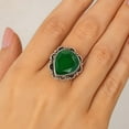 thumbnail image 3 of SATYAVIE JEWELLERY 925 Sterling Silver Green Onyx Ring Handmade Heart Cut Gemstone Ring, Unique Statement Oxidised Ring, Elegant Cocktail Ring for Women Ring Size US 4.5, 3 of 6
