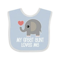Inktastic Great Aunt Loves Me Elephant Boys or Girls Baby Bib