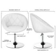 thumbnail image 3 of Gymax 2PCS Swivel Bar Stools Height Adjustable Round Tufted Back Bar Chairs White, 3 of 6