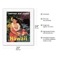 thumbnail image 2 of Hawaii - United Air Lines - Native Girl with Tropical Fruits - Vintage Hawaiian Travel Poster c.1960s - Fine Art Rolled Canvas Print (Unframed) 16in x 20in, 2 of 4