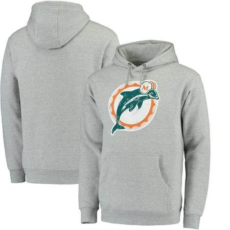 - Miami Dolphins NFL Pro Line Throwback Logo Pullover Hoodie - Gray