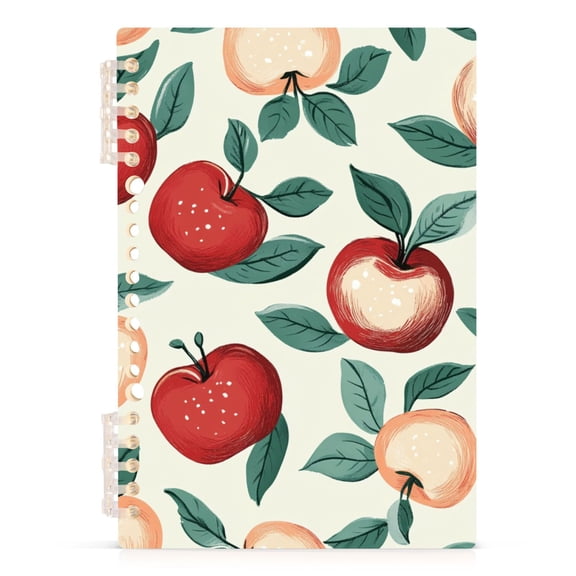 Ckdifva Red Yellow Apples A5 Ring Binder Notebook Journey Note Diary College Ruled Study 60 Pages