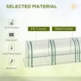 thumbnail image 3 of Outsunny Portable Tunneled Greenhouse with 3 Zippered Doors, PE Cover, 3 of 9