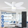 thumbnail image 4 of BayDay 42" White Palm Leaf Ceiling Fan with Lights, Remote/APP Control, Dimmable LED, Flush Mount, Low Profile, Reversible DC Motor for Bedroom, Living Room, Indoor/Outdoor Patio Use, 4 of 6