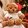 thumbnail image 4 of 10'' Christmas Teddy Bear Plush Toy, Cute Stuffed Animal Doll, 4 of 4