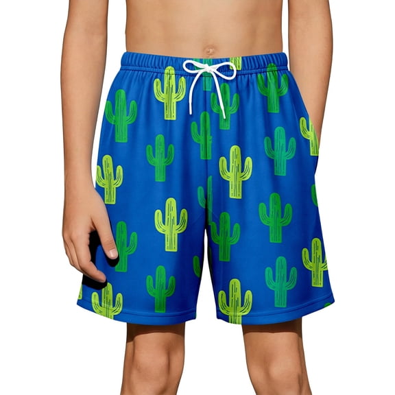 PRfgtbd Boys Swim Trunks Tropical Print Summer Swim Shorts Kids Elastic Waist Beach Shorts Soft Swimwear Casual Bathing Suit With Pockets 5-6 Years