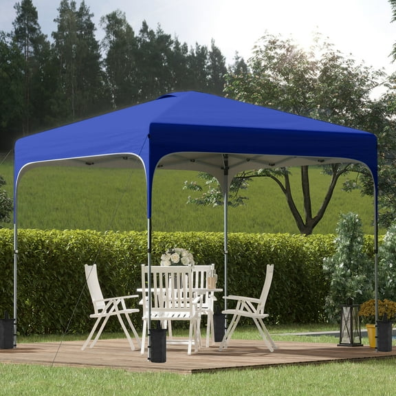 Outsunny 8' x 8' Royal Blue Outdoor Canopy Weight, UV50  Protection