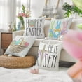 thumbnail image 4 of hofaaa Happy Easter Throw Pillow Covers 20x20 Set of 4 Bunny He is Risen Cross Eggs Spring Home Decor for Couch G261-20, 4 of 6