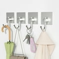 thumbnail image 6 of NIFFGAFF 6 Pack Silver Self Adhesive Hooks, Heavy Duty, Stick On Wall and Door Hooks, 6 of 7