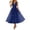 C1-Navy1034, variant on SONXAHE Floral Lace Midi Dress For Women Wrap V Neck Waist Tie Tulle Skirt Bridal Long Dress