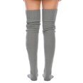 thumbnail image 2 of Women's Cable Knitted Thigh High Boot Socks Extra Long Winter Stockings Leg Warmers Socks Solid Color Over-the-Knee Socks Winter Leg Warmers Holiday Gift, 2 of 7