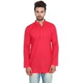 thumbnail image 2 of Kurta Courte en Coton pour Hommes Vêtements de Mode Indienne (Rouge, G), 2 of 5