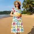 thumbnail image 4 of Easygdp Cute French Bulldog para Vestido Transpirable de Mujer, Vestido Suelto de Manga Corta con Pliegues y Bolsillos para el Verano, 4 of 6