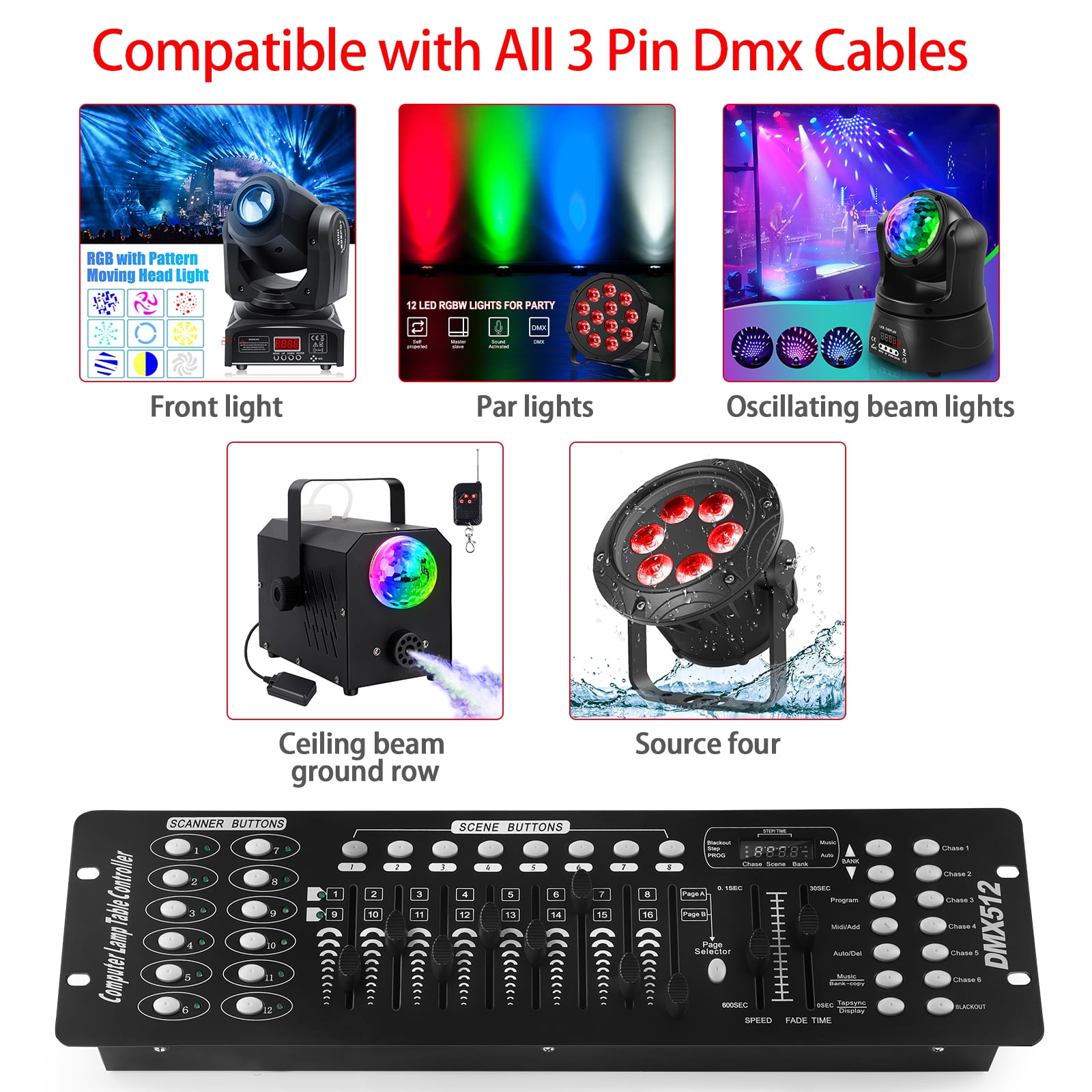 ​JAJALUYA DMX512 Controller 192CH for Stage Bar DJ Disco Lighting​