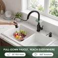 thumbnail image 5 of Matte Black Kitchen Faucet with Pull Down Sprayer and Soap Dispenser, DAYONE Single Handle High Arc Stainless Steel Kitchen Faucet Tap, with Escutcheon & 3 Functions, 5 of 8