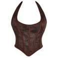 thumbnail image 1 of Top de tubo con cordones y ojales sexy informal para mujer, tops con tirantes y cuello Halter en los hombros Fridja  nalpqowj30008, 1 of 8