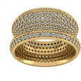 thumbnail image 2 of 5Ct Round Cut Natural Diamond 7Row Concave Women's Anniversary Wedding Eternity Band Ring 18k Gold IJ SI2, 2 of 3