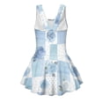 thumbnail image 5 of Tutolipy Blue Floral Pattern Girls Beach Swimsuit, Skirt Cross Shoulder Strap Design Girls One Piece Swimsuit with Skirt Bottom for Summer, Size 8-9 Years, 5 of 8
