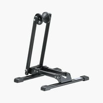KFFKFF Foldable Bike Rack for 20-29 Inch Mountain & Road Bikes, Durable Steel Bicycle Floor Stand, Rust-Resistant Storage Solution for Entryway, Garage, or Home, Single Pack, Black