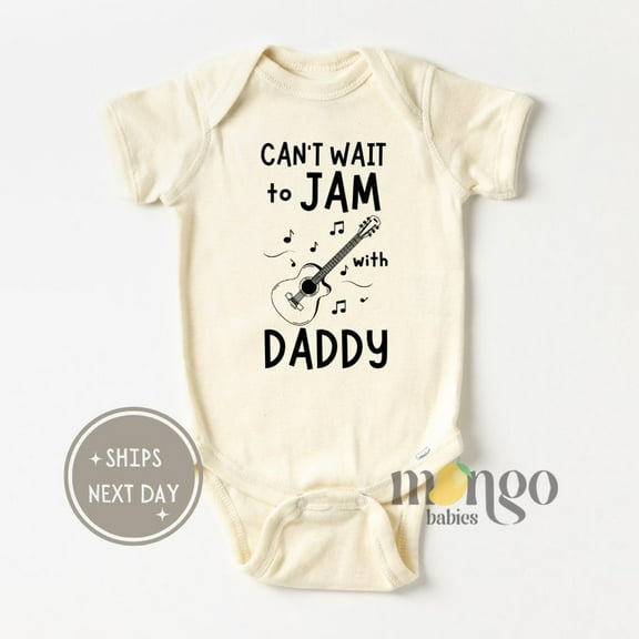 Can'T Wait To Jam With Daddy Guitar Baby Onesies Cute Baby Shower Gift Music Band Member Baby Clothes Music Baby Future Musician Tee Cute Baby Onesie, BABY BODYSUIT LAT 4424
