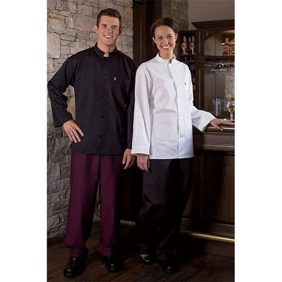 0420-0104 Single-Breasted Server Coat in Black - Large