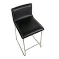 thumbnail image 7 of Mara 26" Contemporary Counter Stool In Brushed Stainless Steel, And Black Faux Leather - Set Of 2, 7 of 7