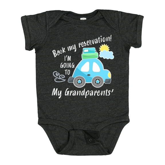 Inktastic Book My Reservation I'm Going to My Grandparents' Boys or Girls Baby Bodysuit