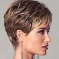 thumbnail image 4 of Guardurnaity Peluca corta de 12 pulgadas, pelo liso sintético con flequillo, diario Natural, postizo de fibra de alta temperatura, Red con botones Cuidado del cabello, 4 of 4