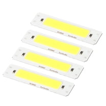 Uxcell 2W DC 3 3.7V LED Chip Bulb,Aluminum COB Lamps Bulb White Light 6500K 200LM 400mA 60x15mm for Home Reading 4 Pack