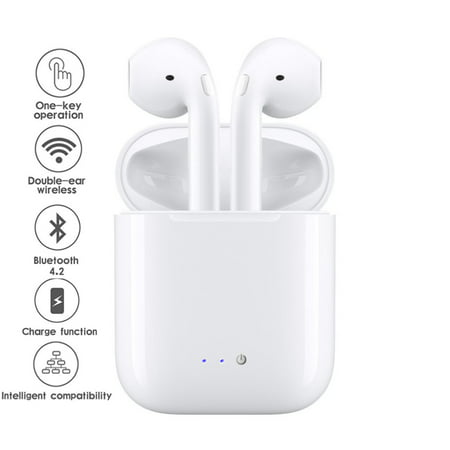 NEW 2019 Wireless Universal EarBuds w/ Charging Case - Stereo Sync - Secure Fit - Answer/Deny (Best Wireless Earbuds 2019)