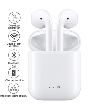 NEW 2019 Wireless Universal EarBuds w/ Charging Case - Stereo Sync - Secure Fit - Answer/Deny (Best High End Earbuds 2019)