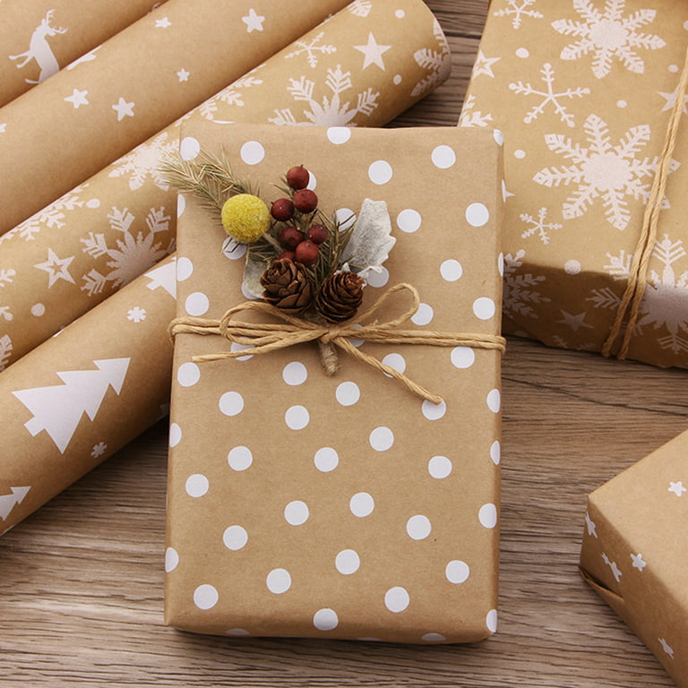 6Pcs Craft Papers Exquisite Cartoon Kraft DIY Gifts Wrapping Papers for  Party Brown Kraft Paper