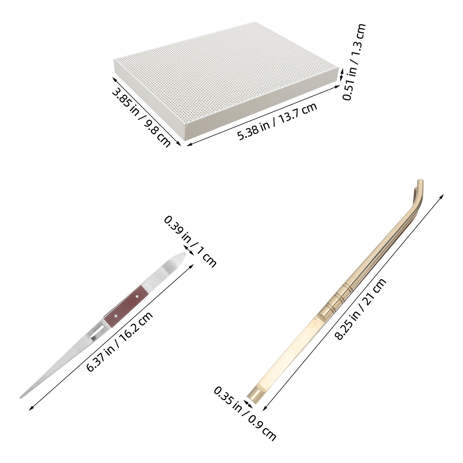 BESTYASH 1Set Jewelry Welding Equipment with Honeycomb Board Copper Soldering Tweezers and Tongs