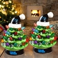 thumbnail image 3 of Carolina Panthers 2-Pack 4" Ceramic LED Christmas Tree Set, 3 of 3