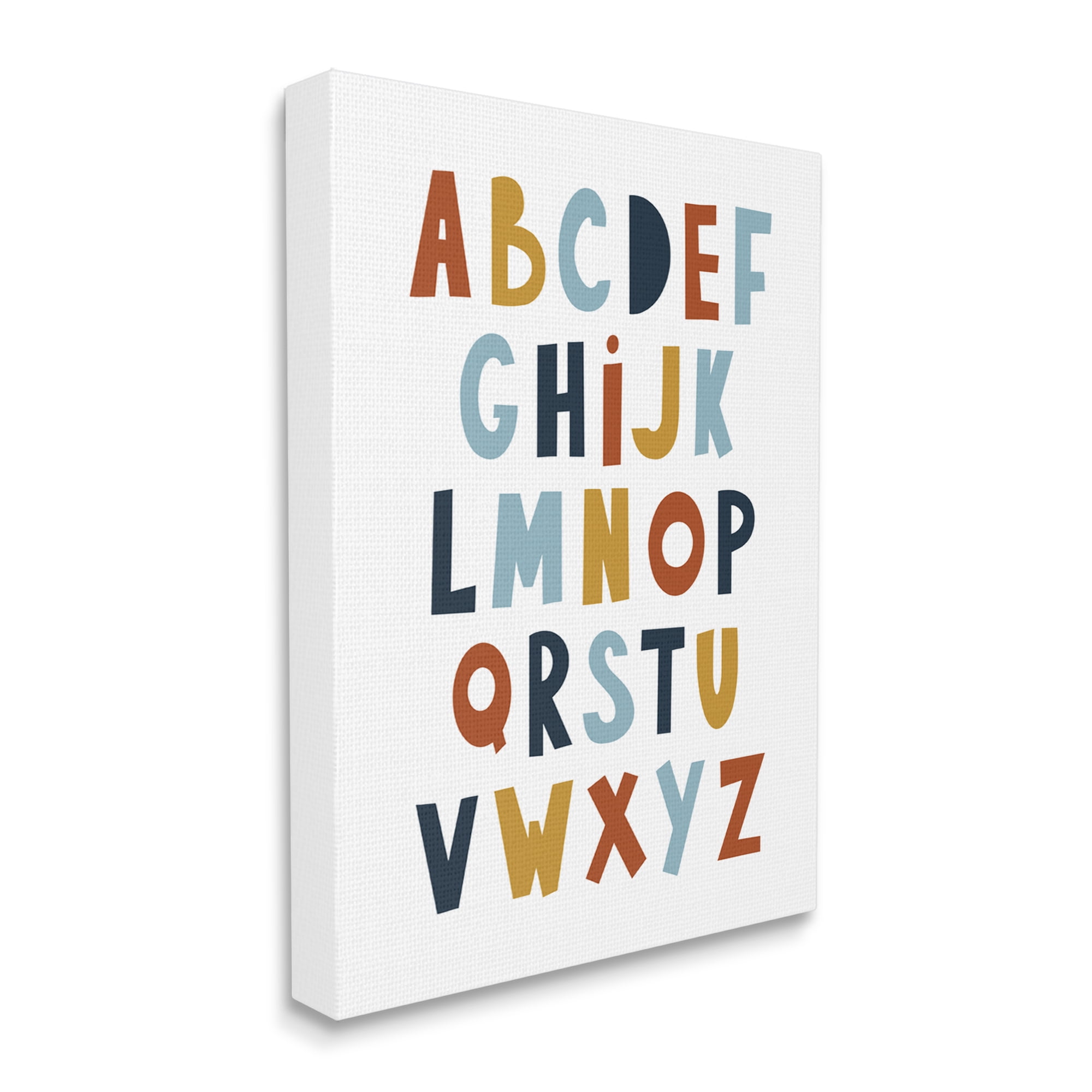 Stupell Industries Natural Tones Alphabet Typography Painting Gallery Wrapped Canvas Art Print Wall Art, 30 x 40
