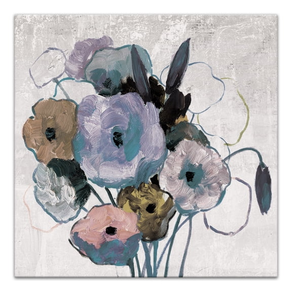 Creative Products Purple Blue Florals 24 x 24 Canvas Wall Art