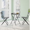 thumbnail image 1 of ACEGOSES Patio Folding Chairs for Garden, Deck and Yards With a Steel Frame Table, Rust-Resistant 3-Piece Conversation Bistro No Assemble Chairs, Dull black, 1 of 8