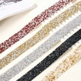 thumbnail image 3 of Crystal Rhinestone Ribbon Roll, 1 Yard x 1 Inch Self-Adhesive Rhinestone Strips Black AB, 3 of 7