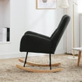 thumbnail image 3 of Glider Rocking Chair,Teddy Upholstered Padded Seat Rocking Chair, 24" H High Backrest Glider Accent Chair Armchair for Living Rooms, Bedrooms, Offices, Living Room, Playroom, 3 of 6