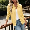 thumbnail image 6 of Taqqpue Women's Solid Color Knitted Cardigan Long Sleeve Button Collared Hoodless Casual Outwear Under 10, 6 of 8