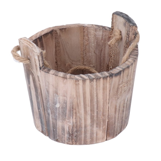 Maceta redonda de Madera BuyWeek Macetero de barril vintage