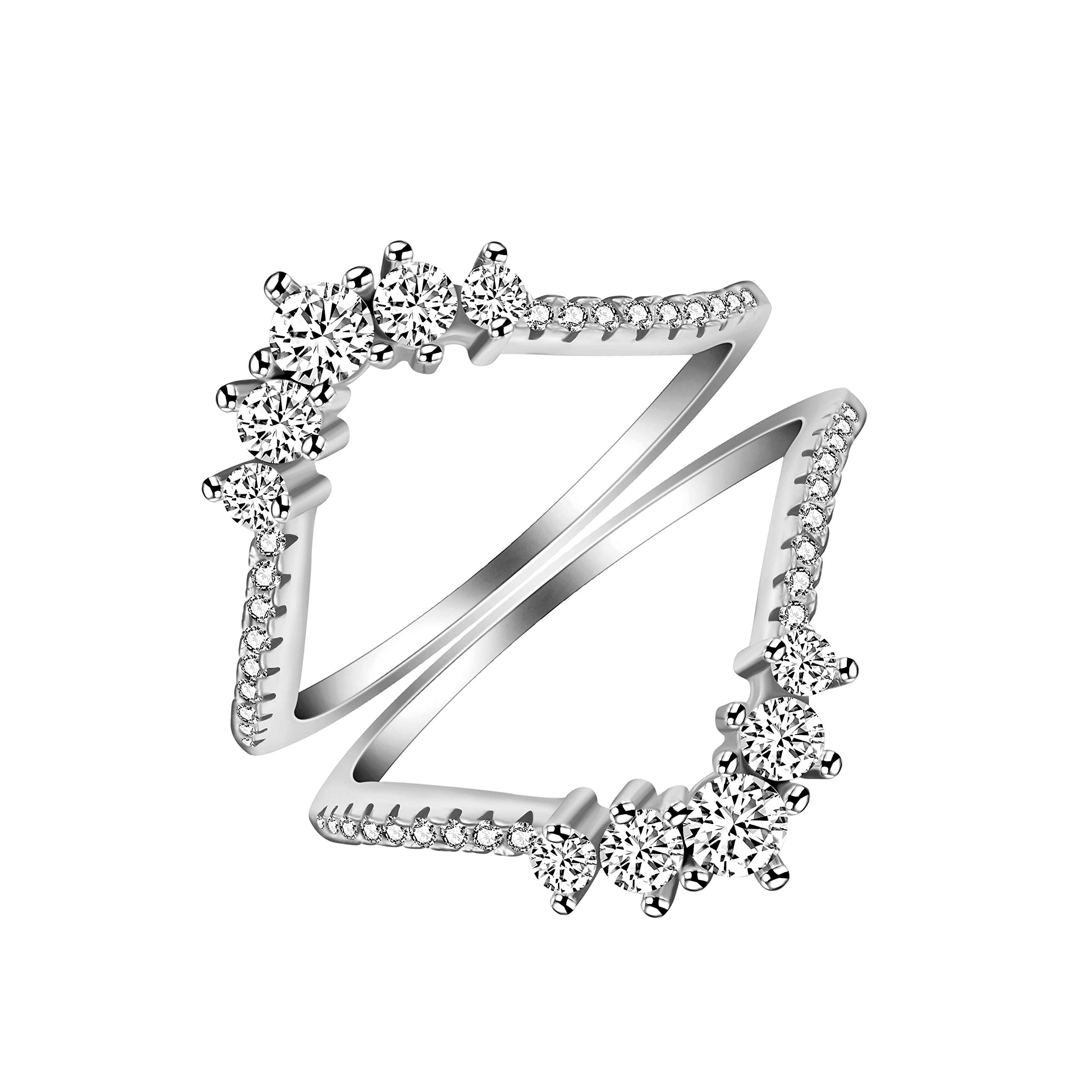.25CT TwoBirch Silver Gorgeous Heart Shaped Pendant Chain Charm Set Black White CZ Black White CZ .25CT