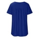 thumbnail image 4 of Puntoco Mujeres Verano Color Sólido Cuello Redondo Botón Plisado Manga Corta Tops Puntoco Puntoco-6673, 4 of 8