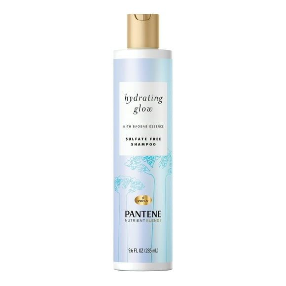 Pantene Hydrating Glow Baobab Essence Shampoo, All Hair Types, Sulfate & Silicone Free, 9.6 fl oz