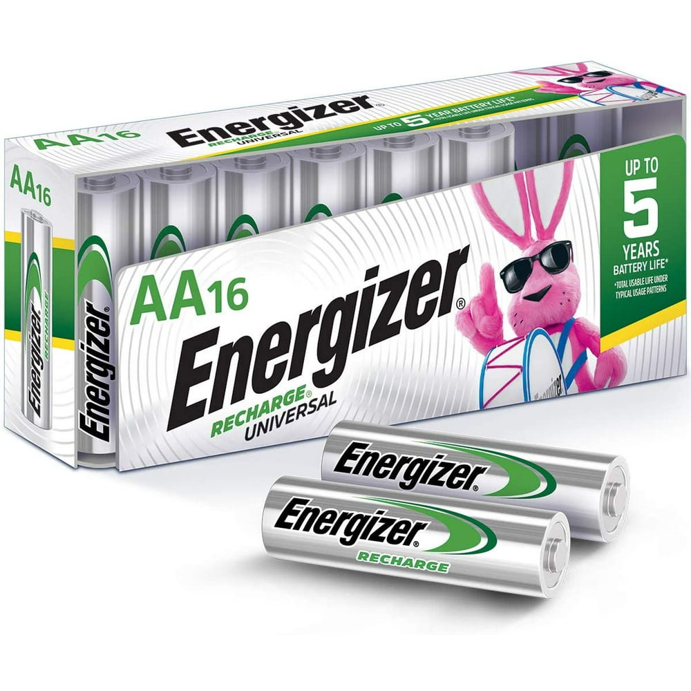 Energizer Rechargeable AA Batteries, NiMH, 2000 mAh, PreCharged, 16