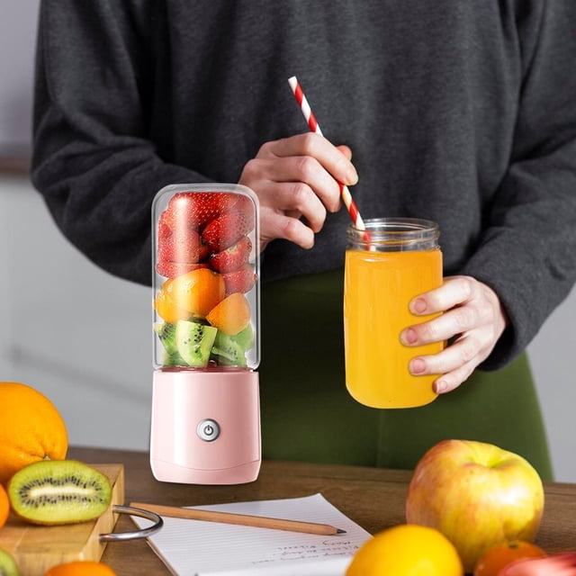 Estbridge Electric Juicer Cup 6 Blades Portable Handheld Mini Blender Bottle for Outdoor Travel Summer Supplies Personal Blenders for Smoothies and Juice 350ml USB Rechargeable 1PC