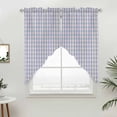 thumbnail image 2 of Swag Valance Curtains for Windows, Purple Light Filtering Kitchen Curtains with Rod Pocket, Grid Checkered Plaid Gingham Lattice Trellis Window Treatment Valances for Living Room, 36x36 - 2 PCS, 2 of 9