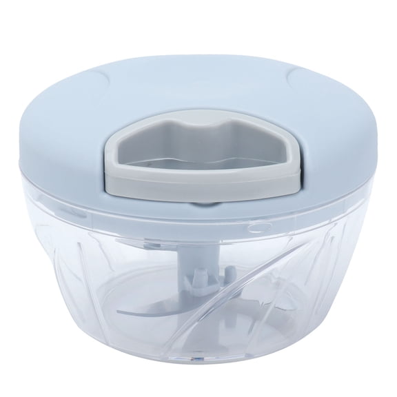 Suodoka 500ml Drawstring Design Vegetable Chopper Shredder Manual Meat Blender Kitchen Gadgets, Stainless Steel Blades, Compact Food Processor for Garlic, Onions and Veggies, Blue (17.5 oz / 500 ml)